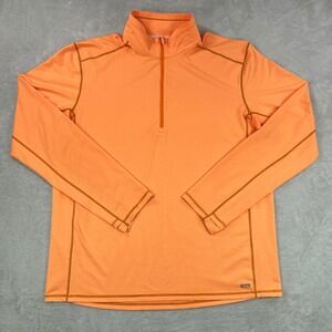 Stio Quarter Zip Pullover Mens XL Orange Long Sleeve Shirt Outdoors Hiking